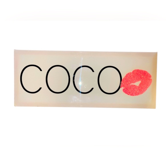Source Unknown Other - COCO Decorative Sign with Red Lip Print